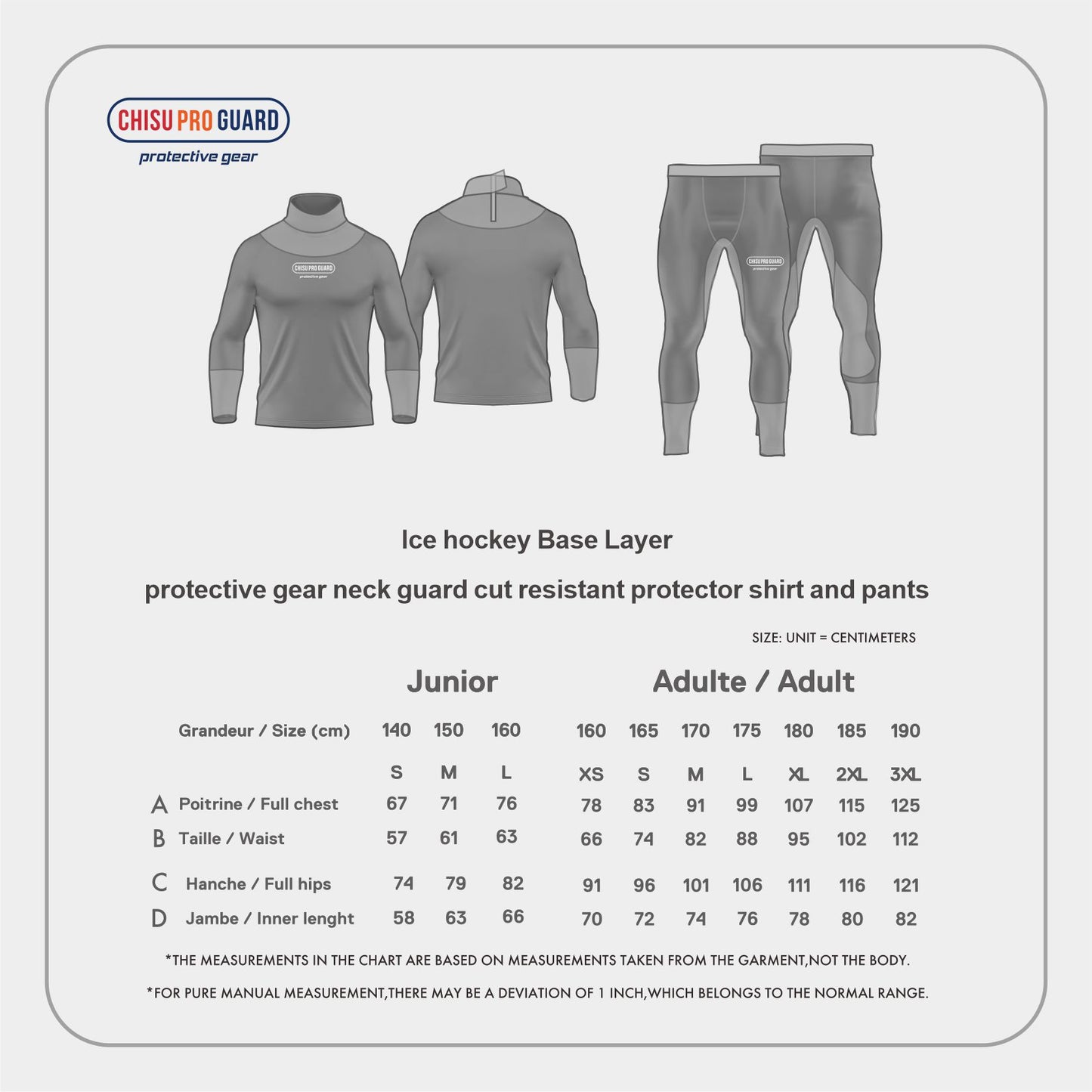 Ice hockey Base Layer protective gear cut resistant protector pants PGP3
