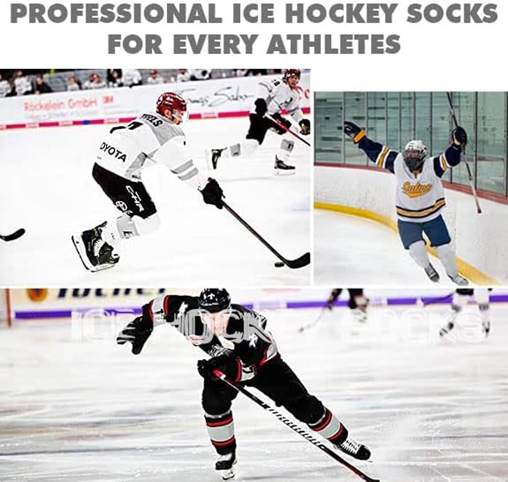 Hockey cut-resistant socks, logo customization available.